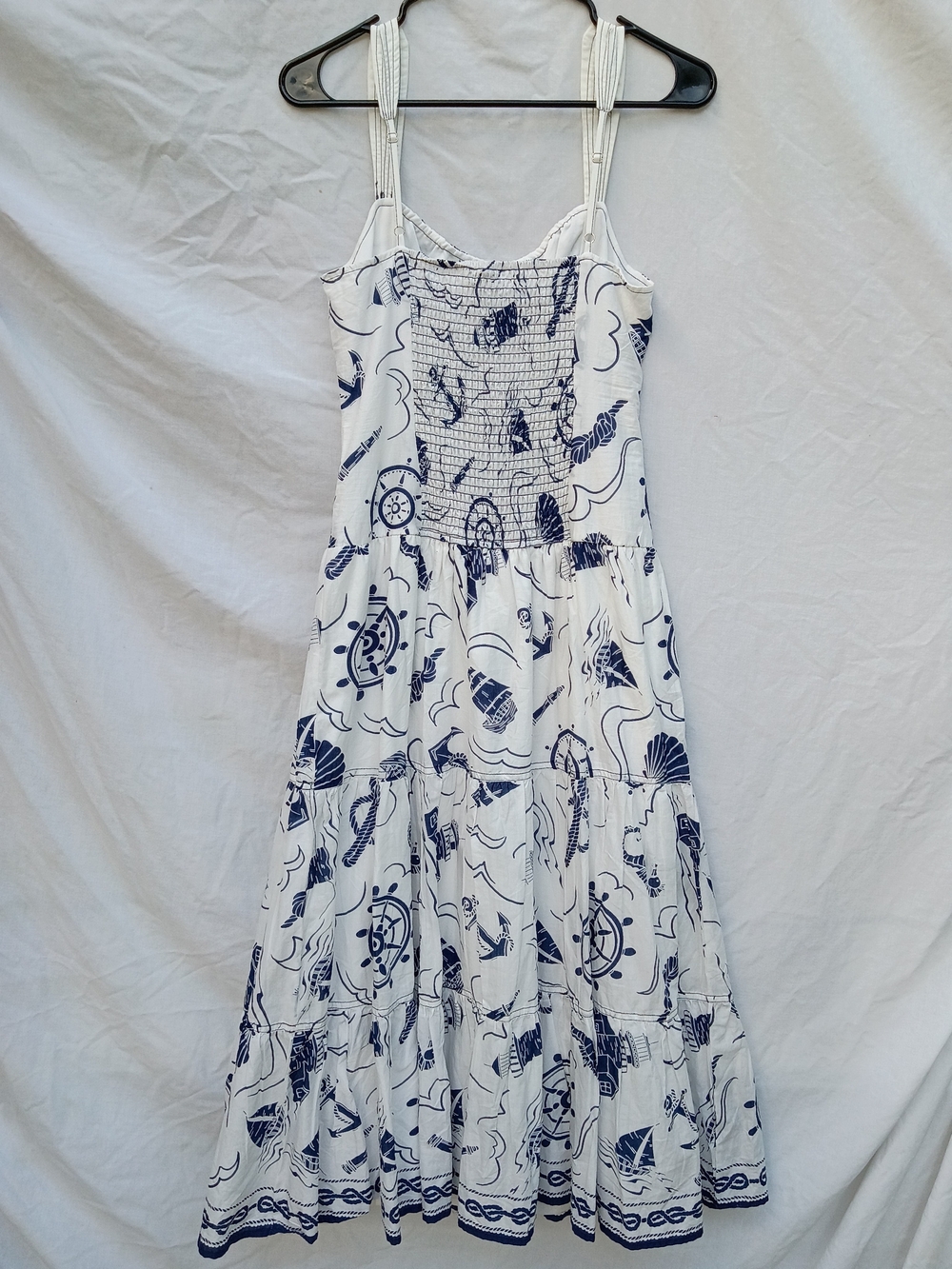 Moon River White and Navy Nautical Tie-Front Maxi Dress - Picture 3 of 6